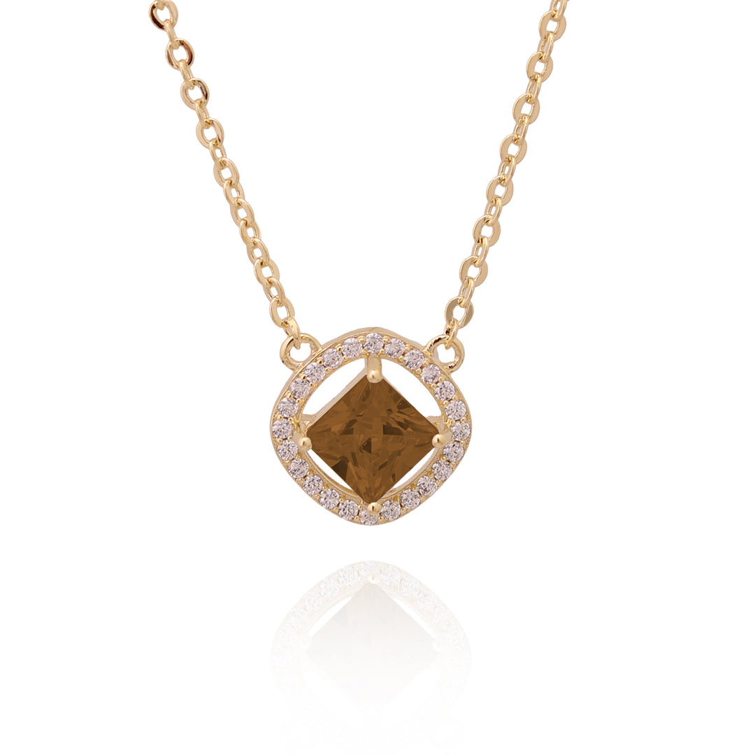 necklace square solitaire stone pendant
