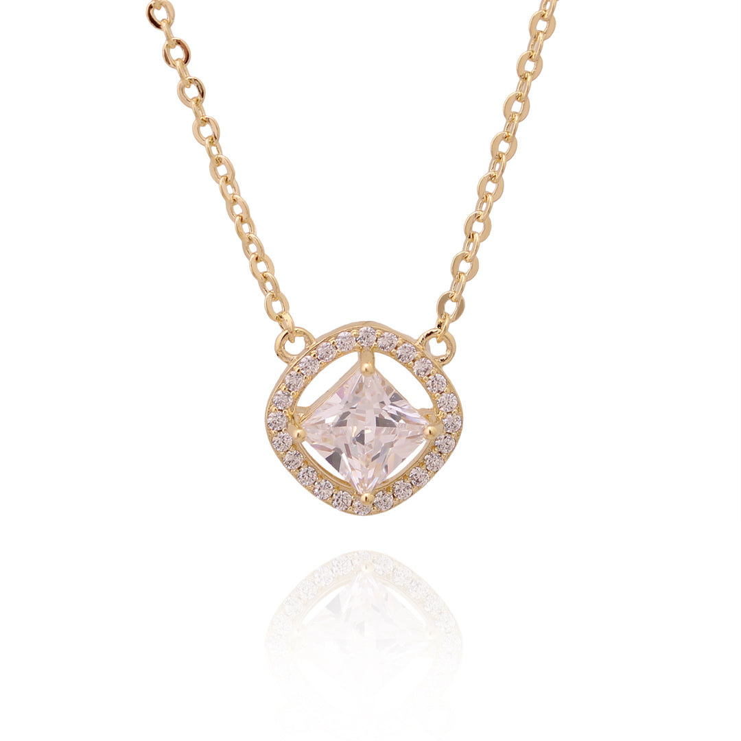 necklace square solitaire stone pendant