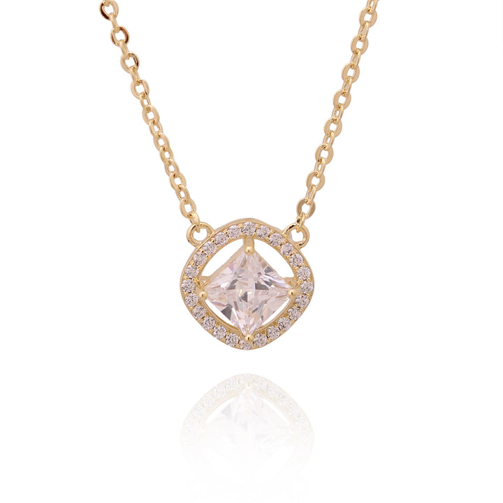 necklace square solitaire stone pendant