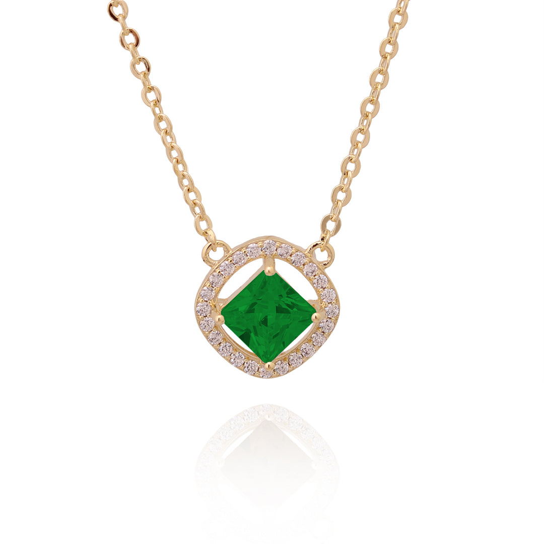 necklace square solitaire stone pendant