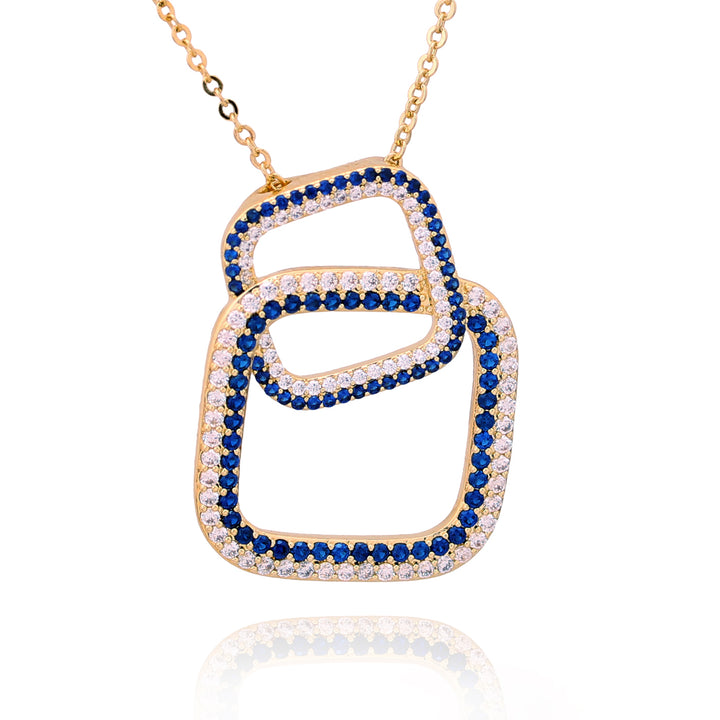 necklace linked squares pendant