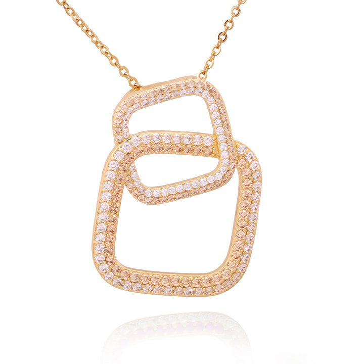 necklace linked squares pendant
