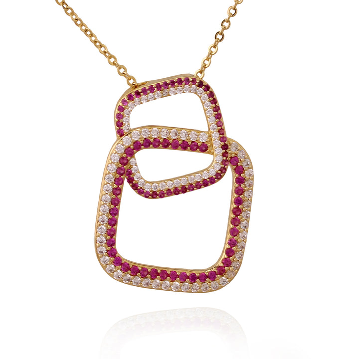 necklace linked squares pendant