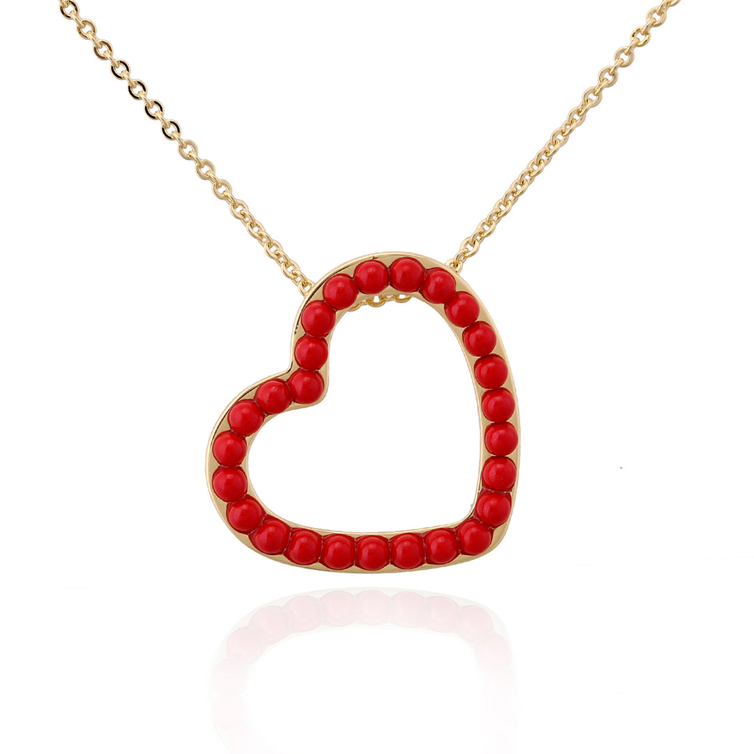 necklace pendant pearly outline heart