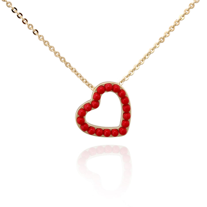 necklace pendant pearly outline heart
