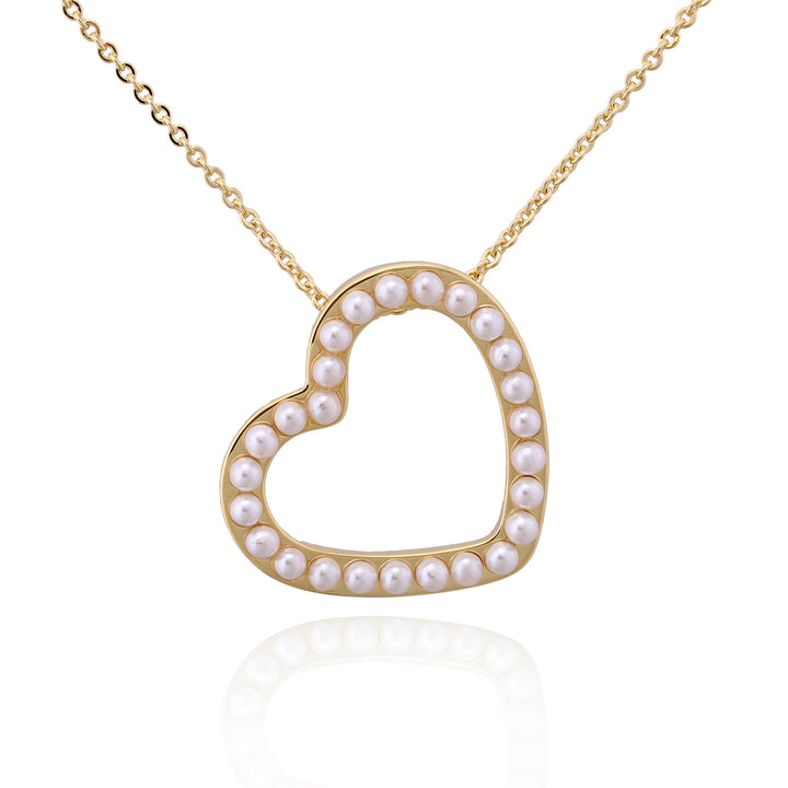 necklace pendant pearly outline heart