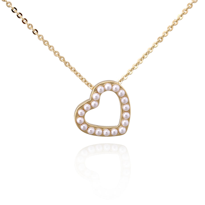 necklace pendant pearly outline heart