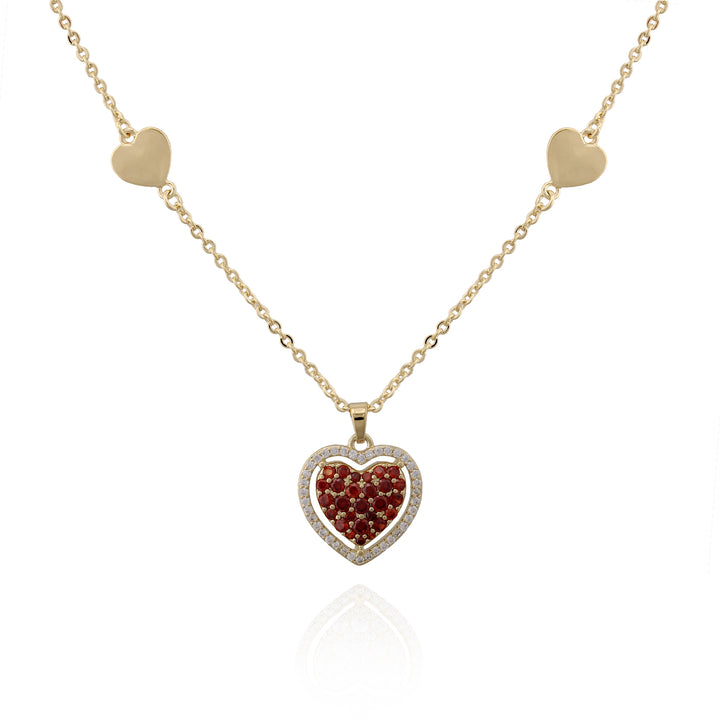 necklace pendant puffed cz heart