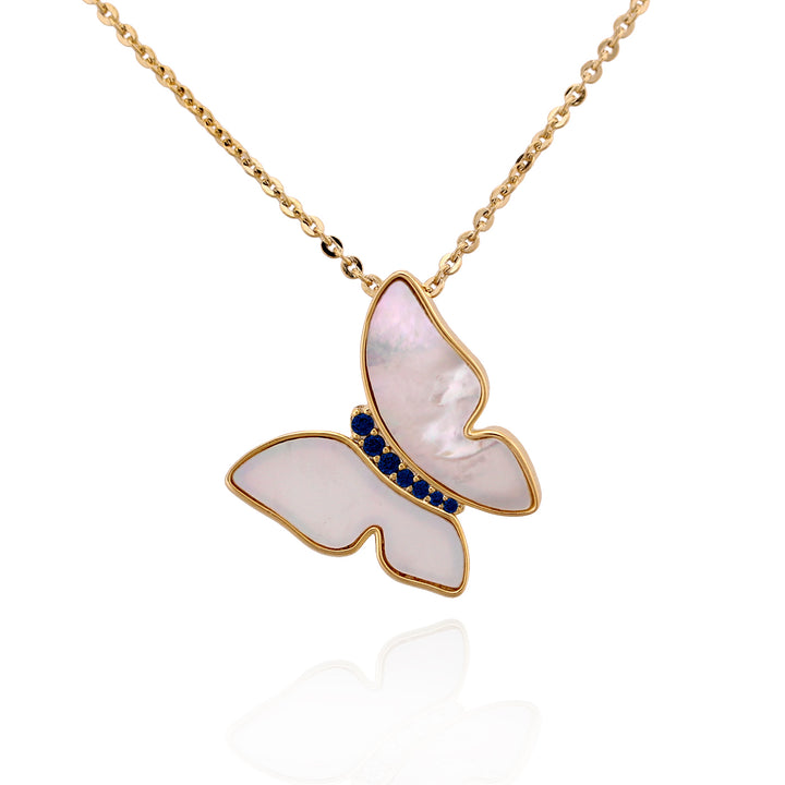 necklace mother of pearl butterfly