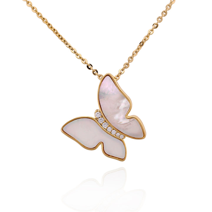 necklace mother of pearl butterfly