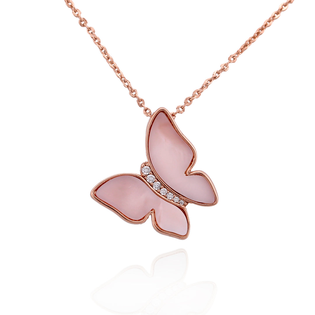 necklace mother of pearl butterfly