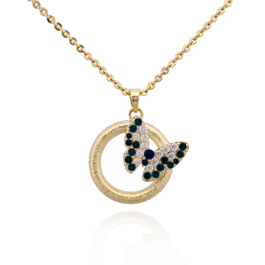 necklace pendant butterfly on gold ring