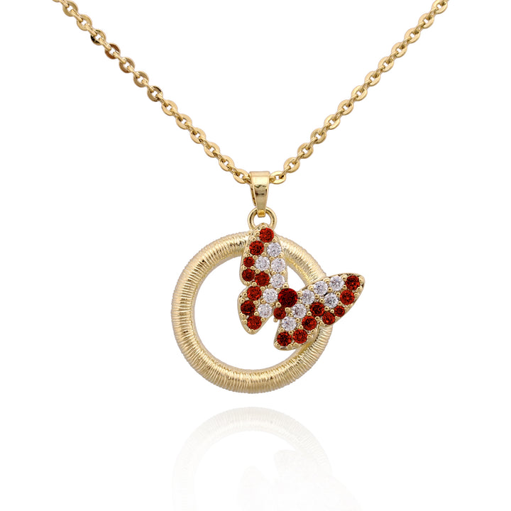 necklace pendant butterfly on gold ring