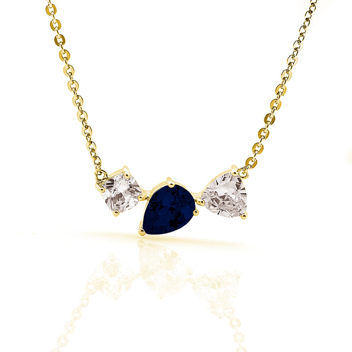 necklace triple shaped stone