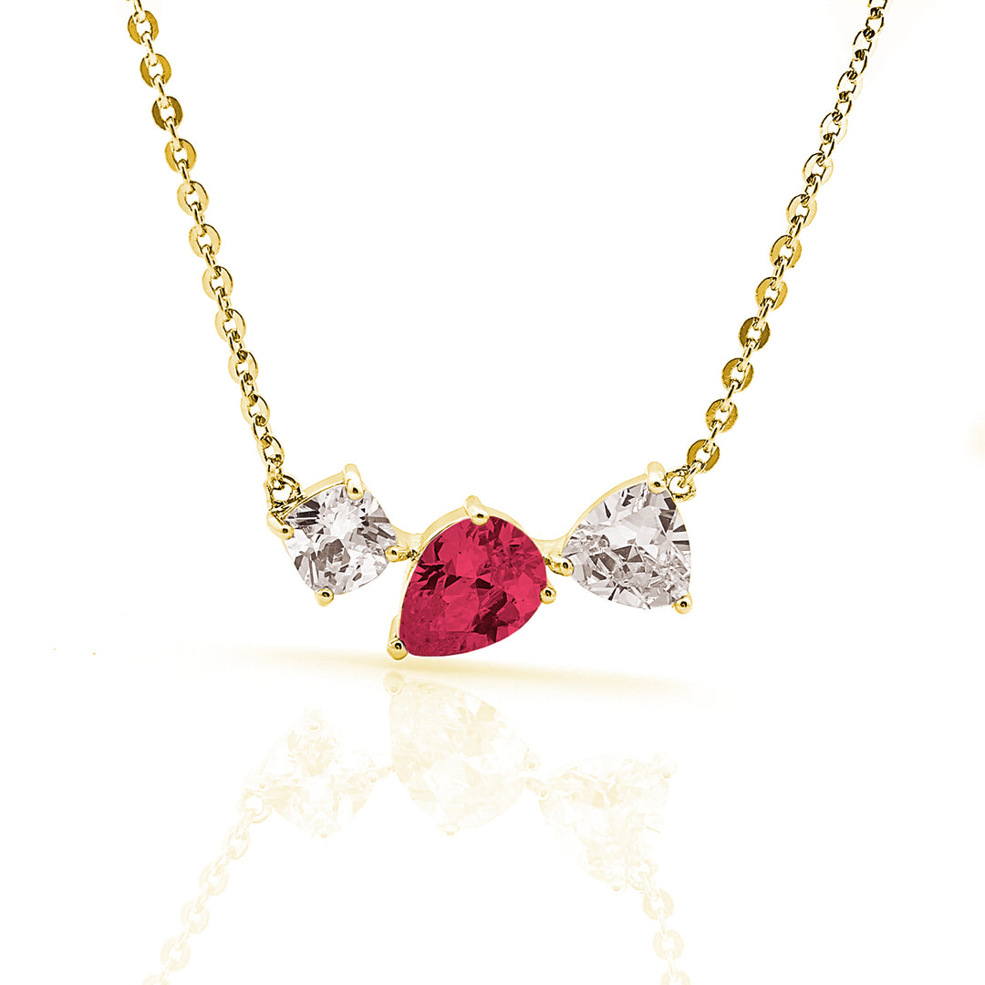 necklace triple shaped stone