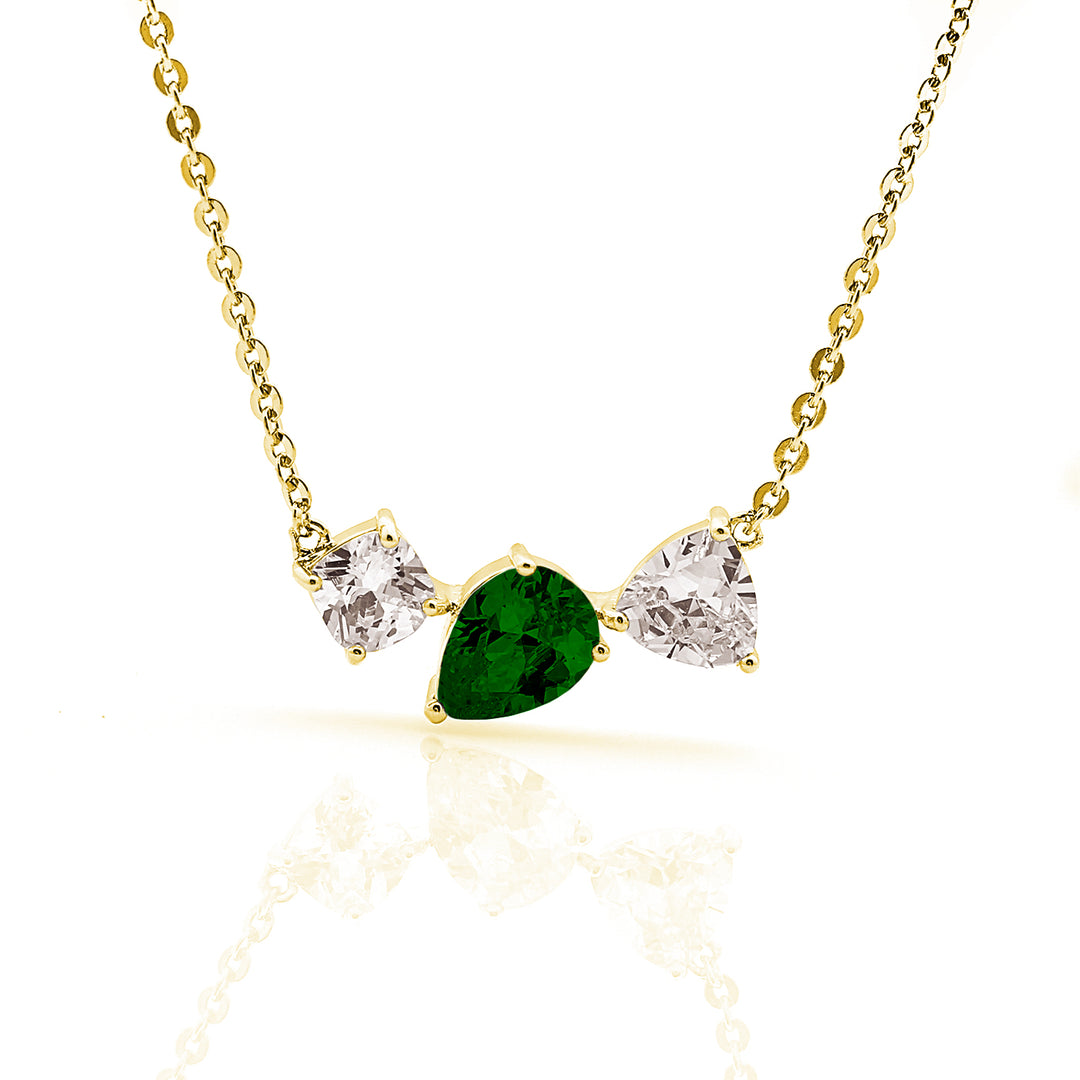 necklace triple shaped stone
