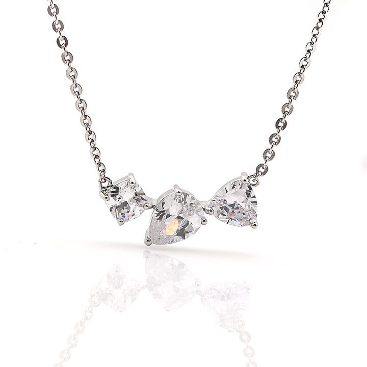 necklace triple shaped stone