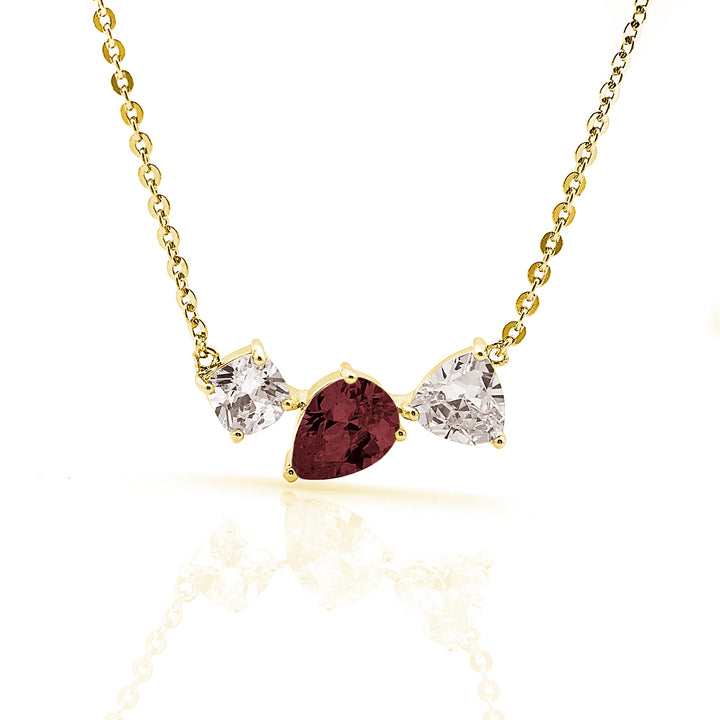 necklace triple shaped stone