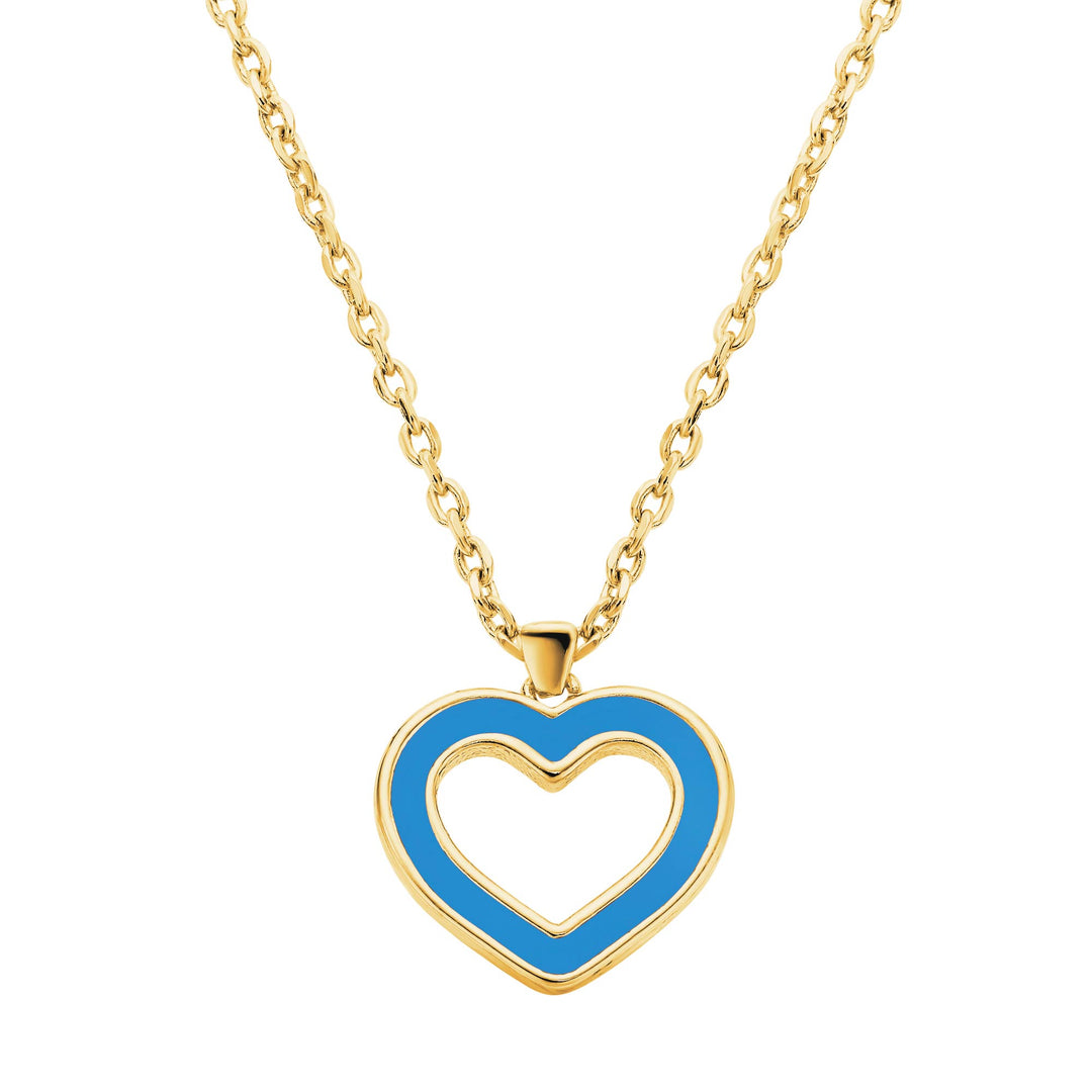 necklace enamel outline heart