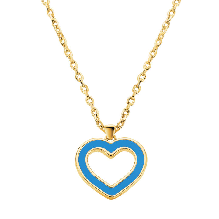 necklace enamel outline heart