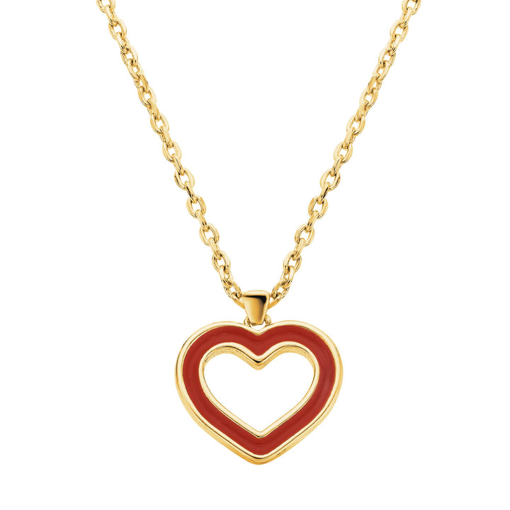necklace enamel outline heart