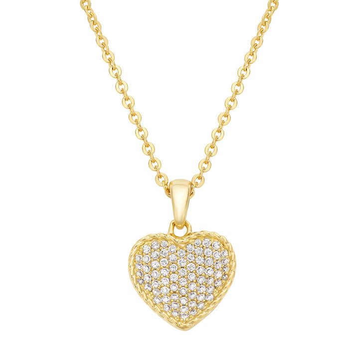 necklace inward puffed heart