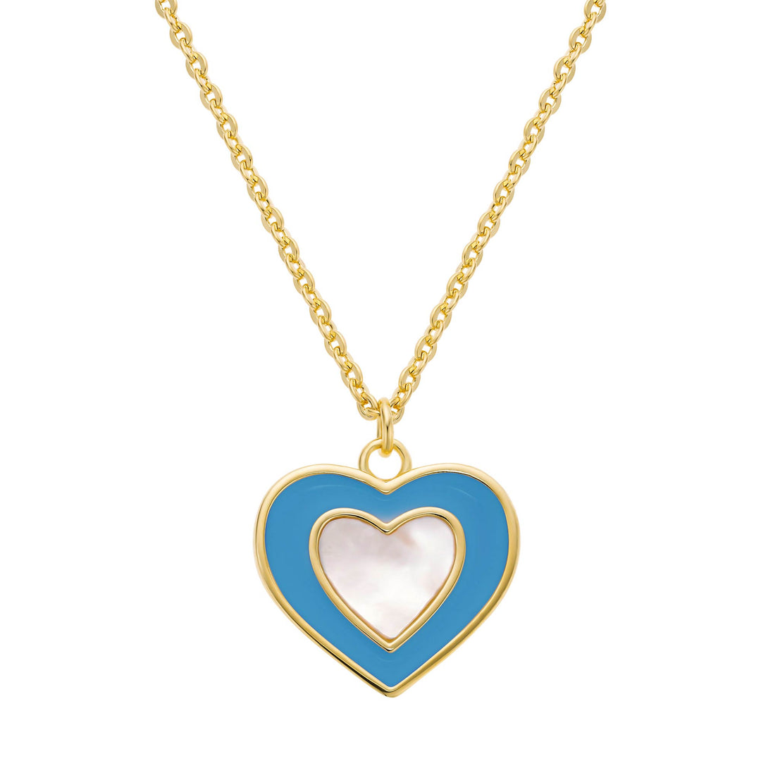 necklace mop enamel heart