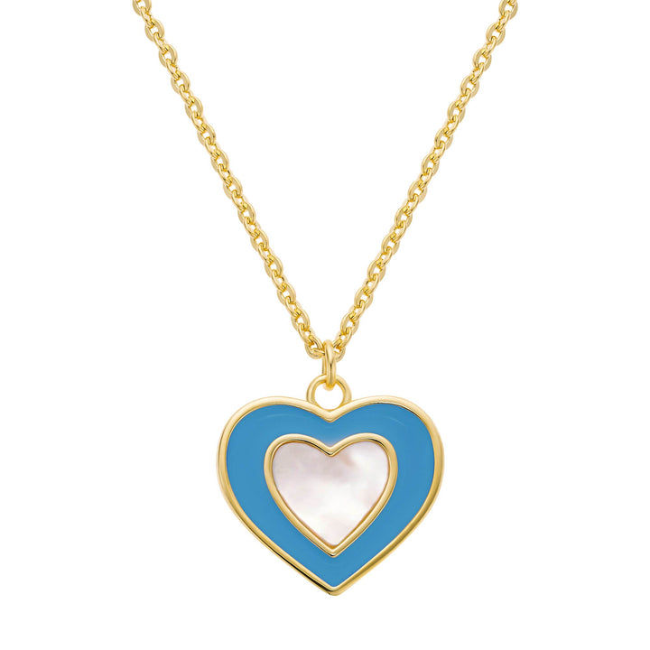 necklace mop enamel heart