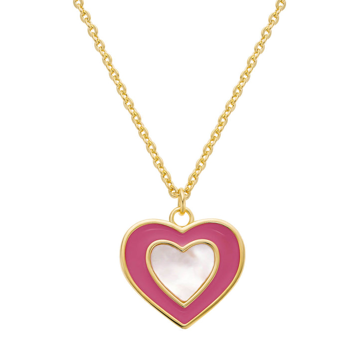 necklace mop enamel heart