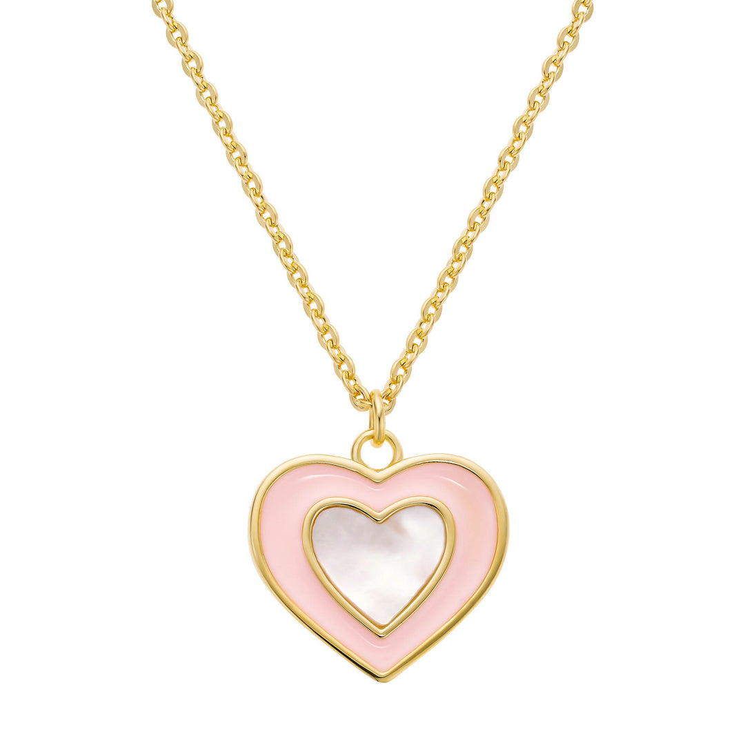 necklace mop enamel heart