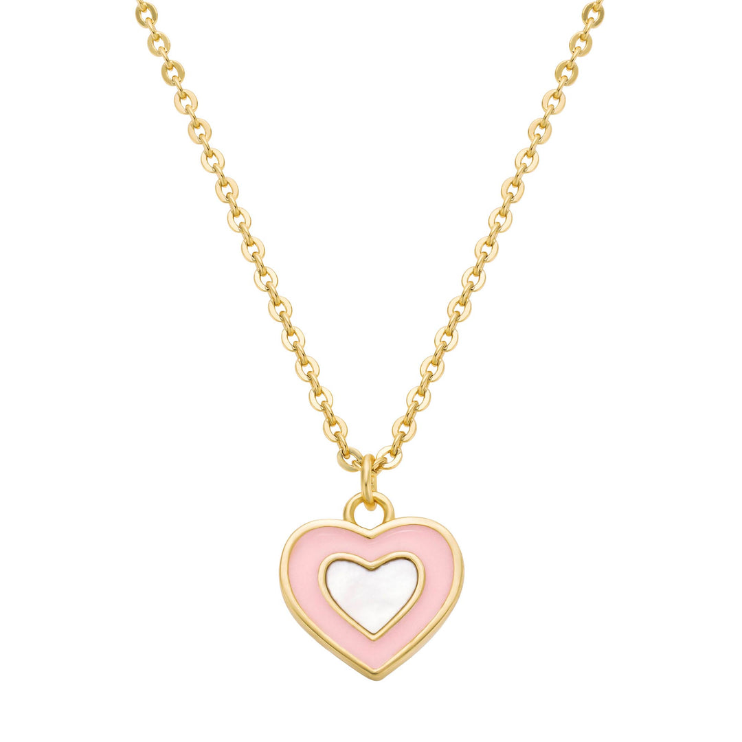 necklace mop enamel heart