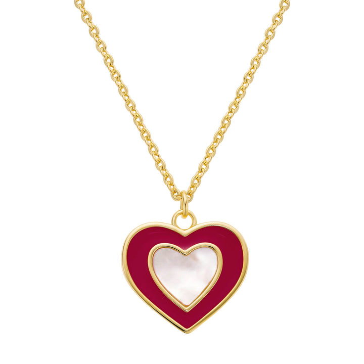 necklace mop enamel heart