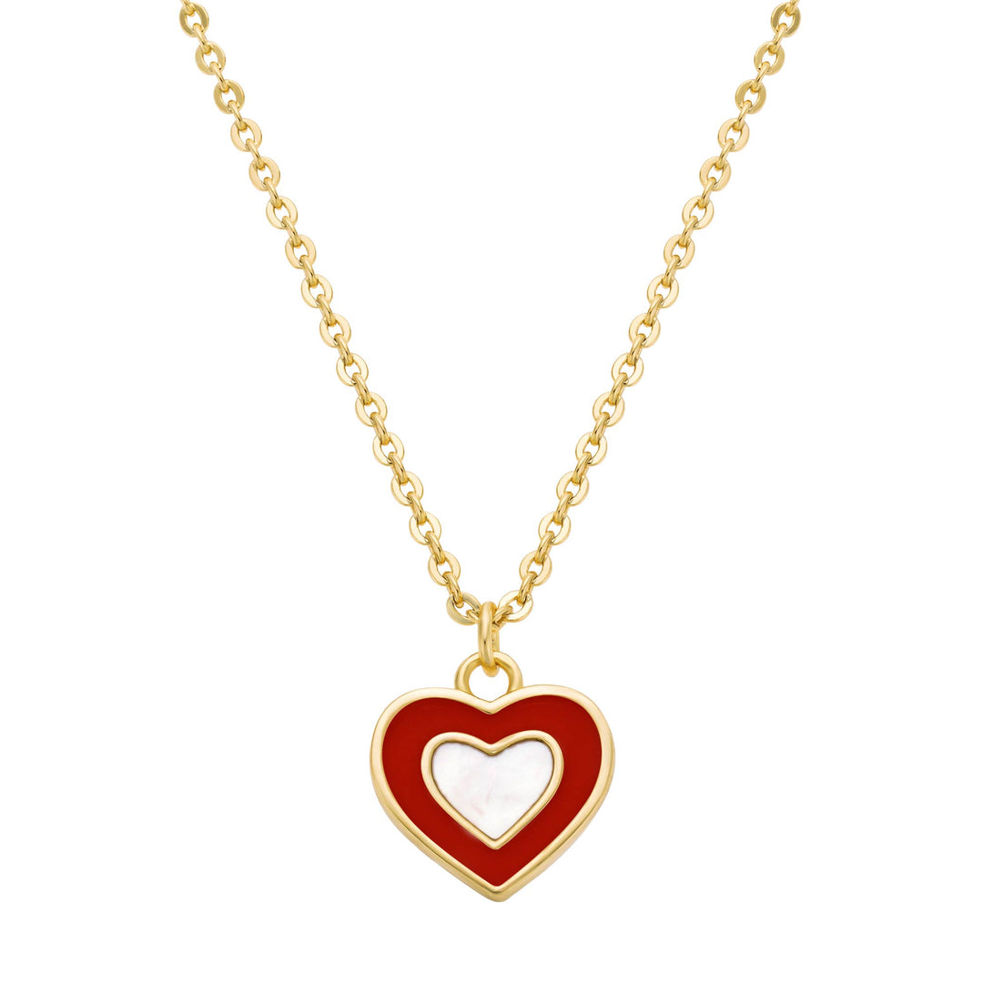 necklace mop enamel heart