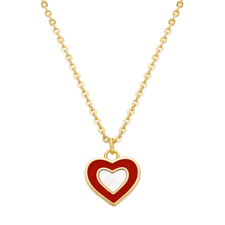 necklace mop enamel heart