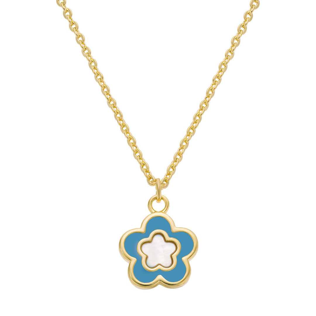 necklace mop enamel flower