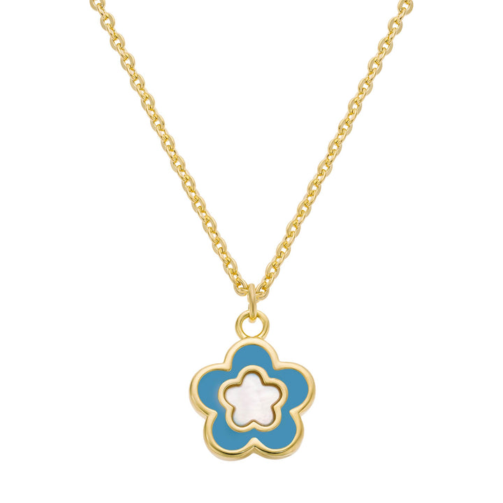 necklace mop enamel flower