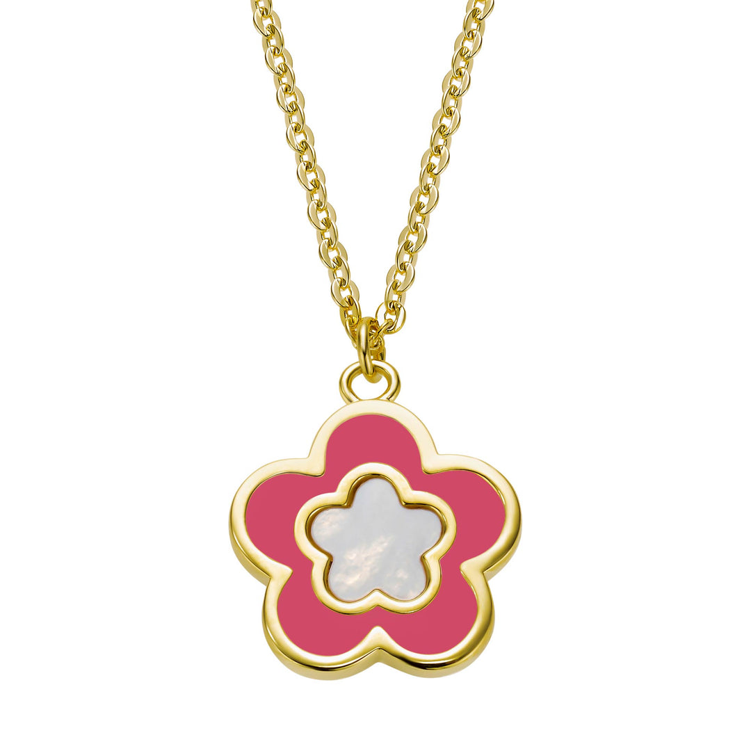necklace mop enamel flower