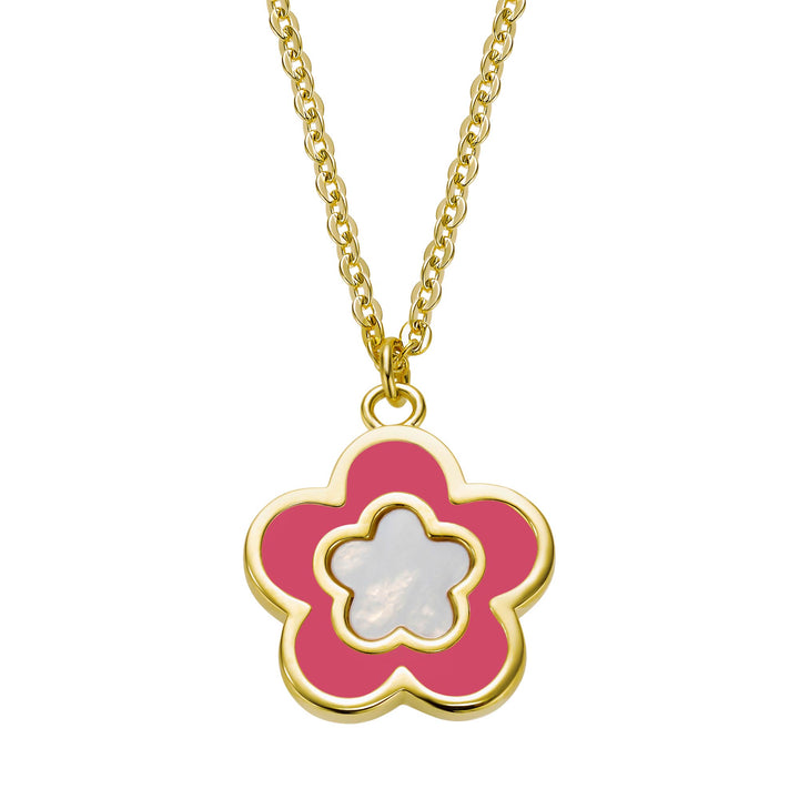 necklace mop enamel flower