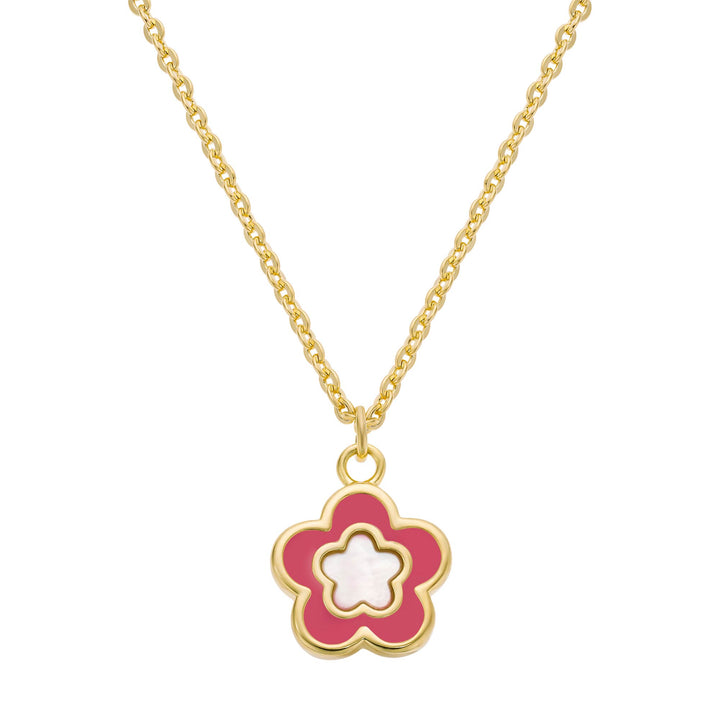necklace mop enamel flower