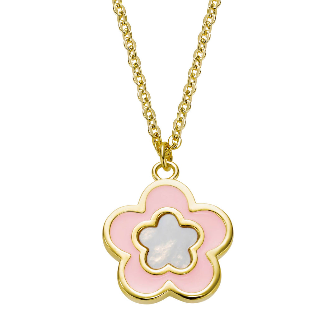 necklace mop enamel flower