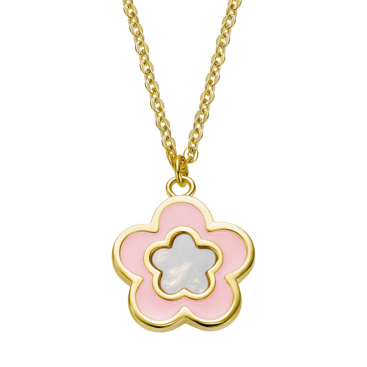 necklace mop enamel flower