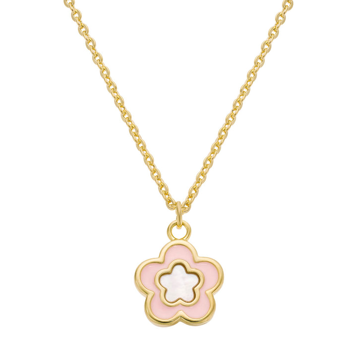 necklace mop enamel flower