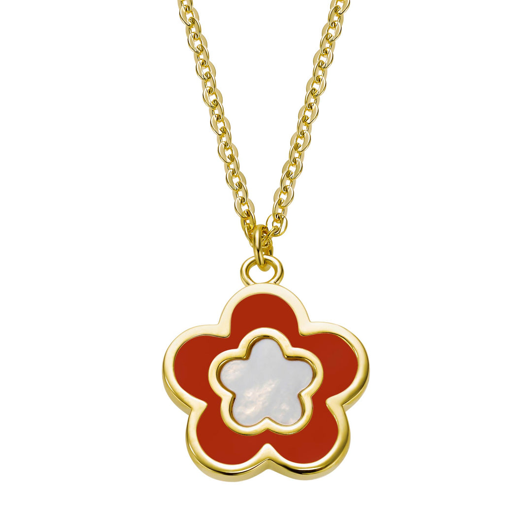 necklace mop enamel flower