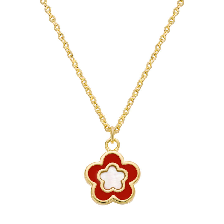 necklace mop enamel flower