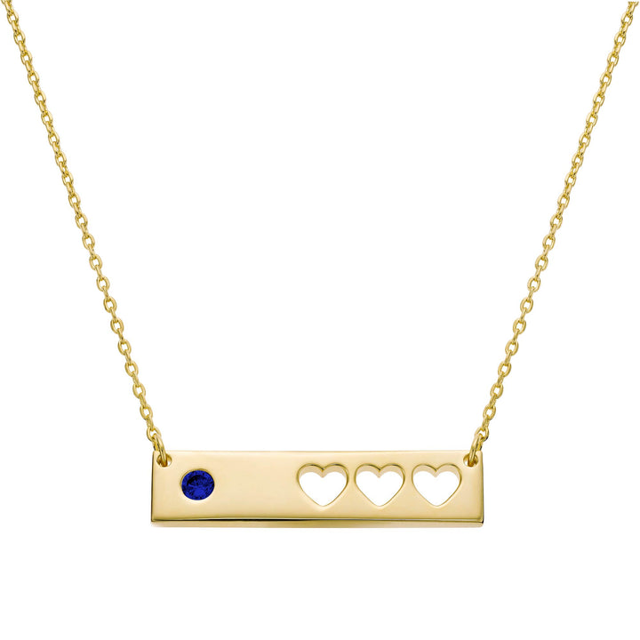neckalce hole punched hearts bar