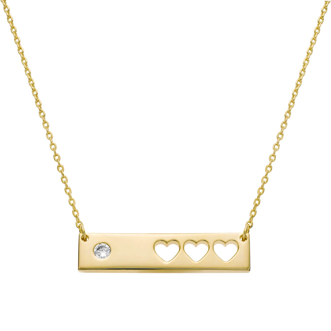 neckalce hole punched hearts bar
