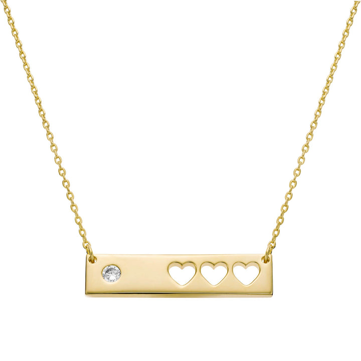 neckalce hole punched hearts bar