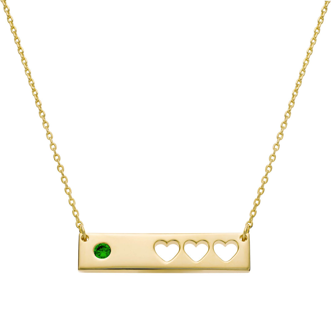 neckalce hole punched hearts bar