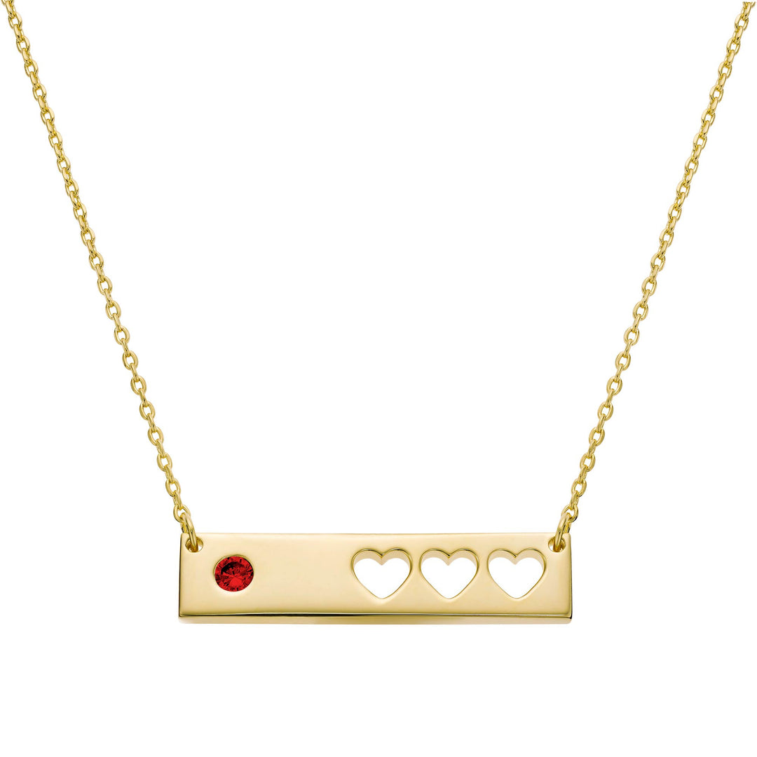 neckalce hole punched hearts bar