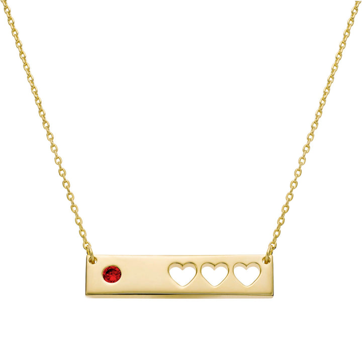 neckalce hole punched hearts bar